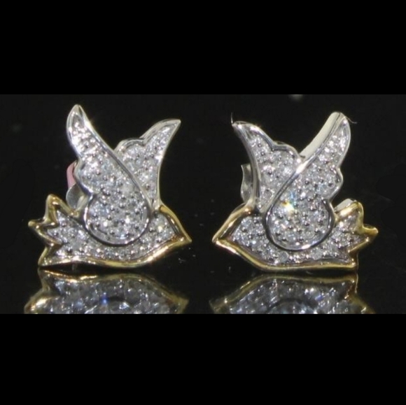 Jewelry - 0.25 ct Genuine Diamond Bird Earrings 10kt Jewelry - 0.25 ct Genuine Diamond Bird Earrings 10kt